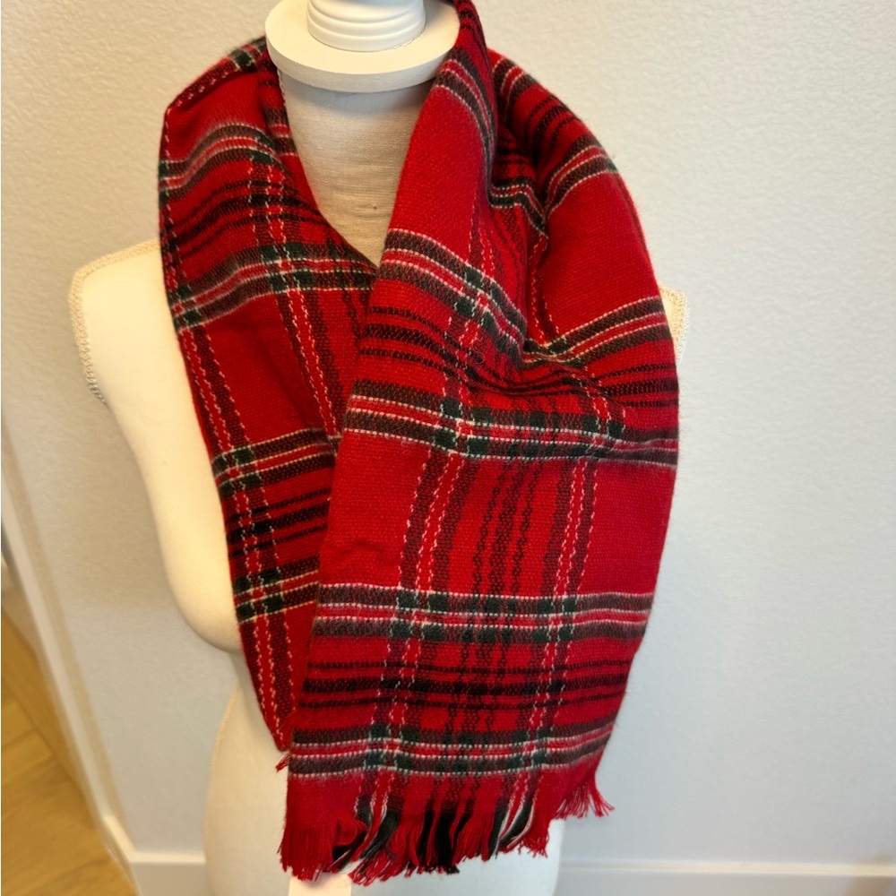 Loft, red checkered brand, new large scarf. Absolutely gorgeous tags